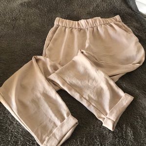 Silky light pink pants